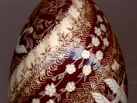 Spiral Birds and Blooms Chiyogami Ukrainian Style Easter Egg Pysanky by So Jeo : Pysanky Pysanka Ukrainian Easter egg batik ukrainian easter art batik  eggshell kimono chiyogami washi origami fans cranes birds blooms gold leaf sojeo leblond artist